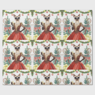 Tennis kerstfeest thema voor kattenliefhebbers cadeaupapier
