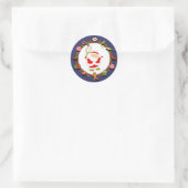 Tennis-kerstfeestdag Ronde Sticker (Tas)