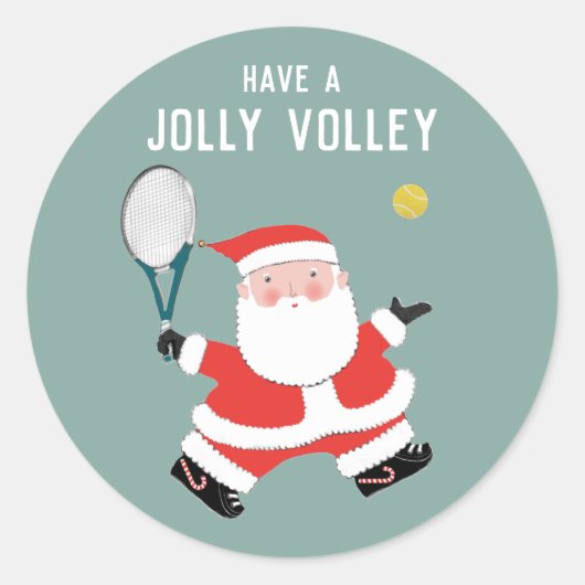 Tennis-kerstfeestdag Ronde Sticker (Voorkant)