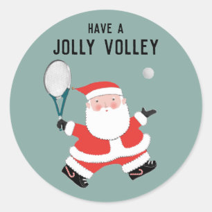 Tennis-kerstfeestdag Ronde Sticker