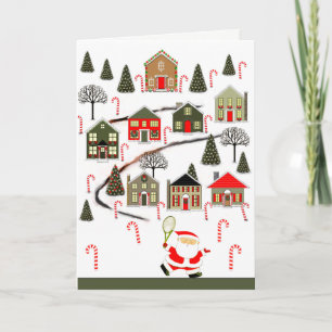 Tennis-kerstfeestkaart Feestdagen Kaart