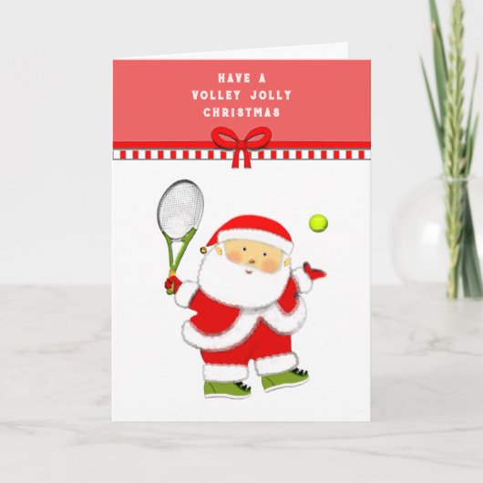 Tennis Kerstmis Feestdagen Kaart (Voorkant)