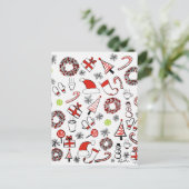 Tennis Kerstmis Feestdagenkaart (Staand voorkant)