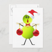 Tennis Kerstmis Feestdagenkaart (Voorkant / Achterkant)
