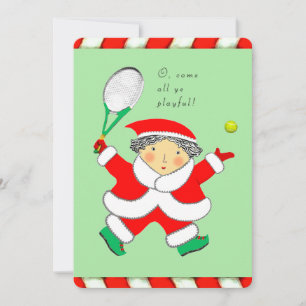 Tennis Kerstmis Feestdagenkaart