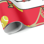 Tennis Kerstmis met kerstman Cadeaupapier (Rol Hoek)