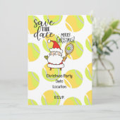 Tennis Kerstmis met kerstman Kaart (Staand voorkant)