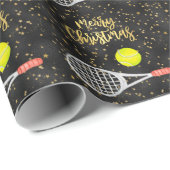 Tennis Kerstmis met racket en bal Cadeaupapier (Rol Hoek)