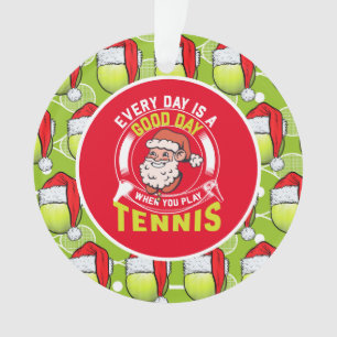 Tennis Kerstmis met Sinterklaas en racket Ornament