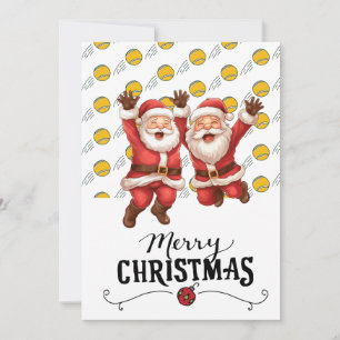 Tennis Kerstmis met Sinterklaas op Ballen Feestdagenkaart