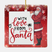 Tennis Kerstmis met teddybeer & cadeautje ornament (Achterkant)