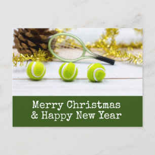 Tennis Kerstmis met tennis thema Feestdagenkaart