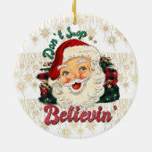 Tennis Kerstmis met tennisbal en kerstman Keramisch Ornament (Achterkant)