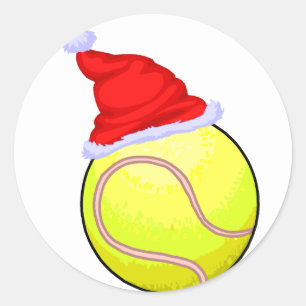 Tennis Kerstmis Ronde Sticker