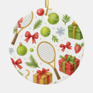 Tennis Kerstmis thema Keramisch Ornament