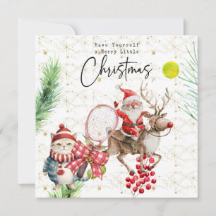 Tennis Kerstmis thema met Sinterklaas Feestdagenkaart