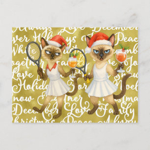 Tennis Kerstmis thema voor speler die houdt van ka Feestdagenkaart