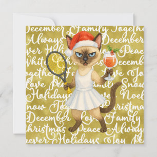 Tennis Kerstmis thema voor speler die houdt van ka Feestdagenkaart