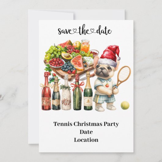 Tennis Kerstmis thema voor Tennis Party Invitati Kaart (Voorkant)