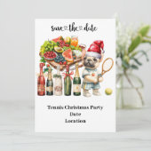Tennis Kerstmis thema voor Tennis Party Invitati Kaart (Staand voorkant)