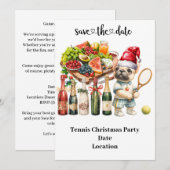 Tennis Kerstmis thema voor Tennis Party Invitati Kaart (Voorkant / Achterkant)