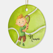 Tennis-kerstmis voor Boy Player Keramisch Ornament (Links)