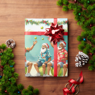 Tennis Kerstmis Zomer met Sinterklaas op het stran Cadeaupapier