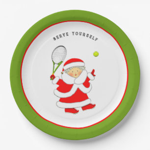 Tennis Kerstvakantie Feest Papieren Bordje