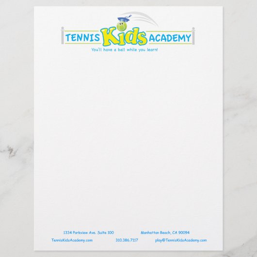 Tennis Kinder de sjabloon van de douane briefhead  Briefhoofd Ontwerp (Voorkant)