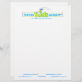 Tennis Kinder de sjabloon van de douane briefhead  Briefhoofd Ontwerp (Voorkant / Achterkant)