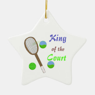 Tennis - Koning van het Hof Keramisch Ornament
