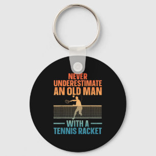 Tennis Kunst Voor Mannen Opa Tennis Liefhebber Ten Sleutelhanger
