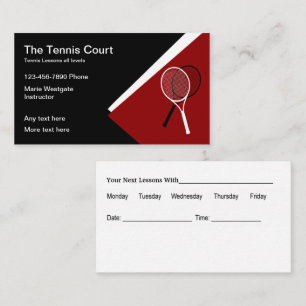 Tennis Leçons Rendez-vous Carte de visite Modèle