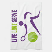 Tennis: Leef. Liefde. Serve. Theedoek (Verticaal)