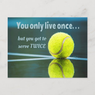 Tennis leeft één keer, twee keer zeven, Tennis Bal Briefkaart