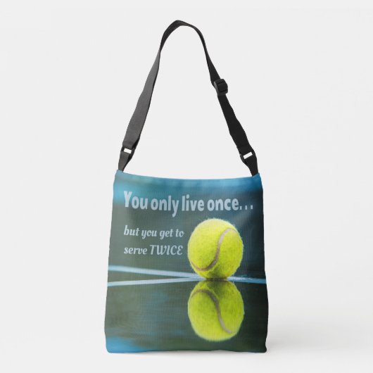 Tennis leeft één keer, twee keer zeven, Tennis Bal Crossbody Tas (Achterkant)