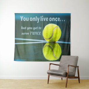 Tennis leeft één keer, twee keer zeven, Tennis Bal Wandkleed
