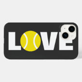 Tennis liefde iPhone 14 hoesje cover met balldesig (Achterkant (horizontaal))