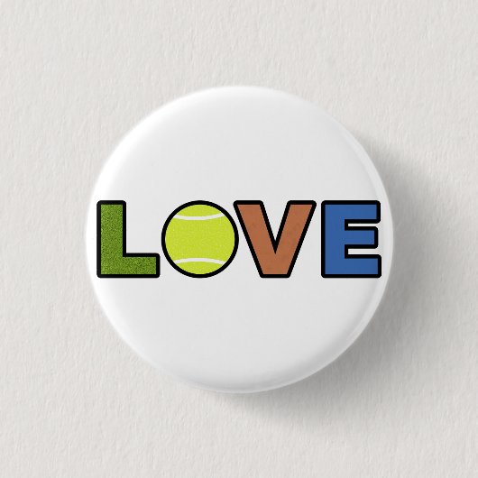 Tennis Liefde Ronde Knop Button 3,2 Cm (Voorkant)