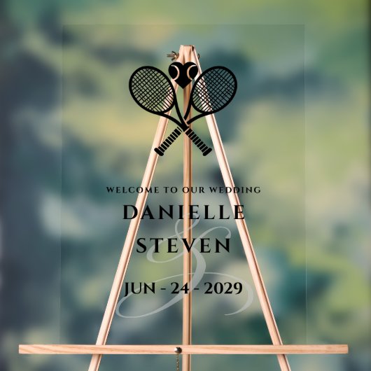 Tennis liefde welkom acryl bord (Neutraal)
