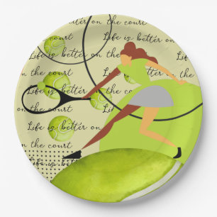 Tennis Life is beter voor de vrouwelijke rechtbank Papieren Bordje