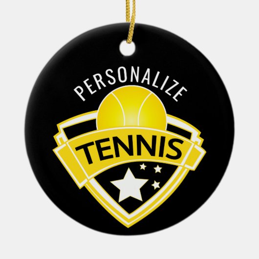 Tennis 🎾 Logo Design Keramisch Ornament (Voorkant)
