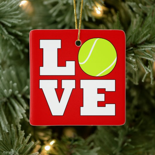 Tennis LOVE Aangepaste kerstversiering voor kleure Keramisch Ornament (Boom)