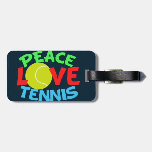 Tennis Love Blue Bagagelabel (Achterkant horizontaal)
