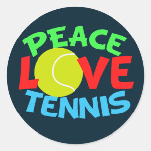 Tennis Love Blue Kerstmis Ronde Sticker