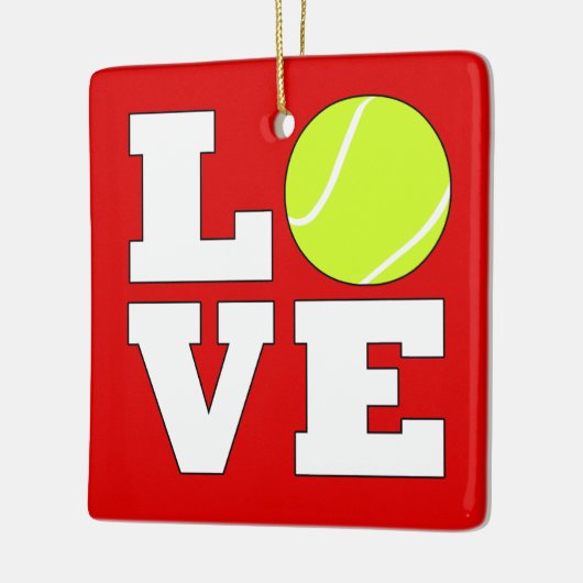 Tennis LOVE Couleur personnalisée Ornement de Noël (Gauche)