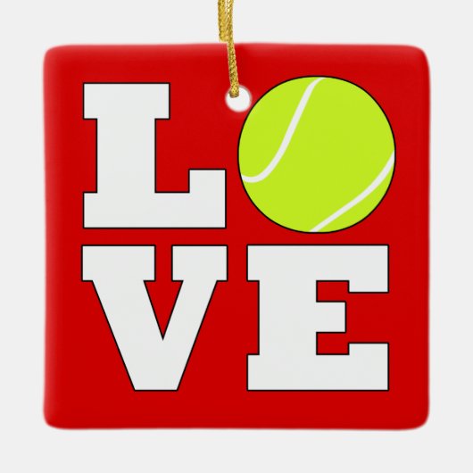 Tennis LOVE Couleur personnalisée Ornement de Noël (Devant)