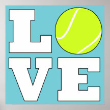 Tennis LOVE Poster Aangepast kleurenvierkant