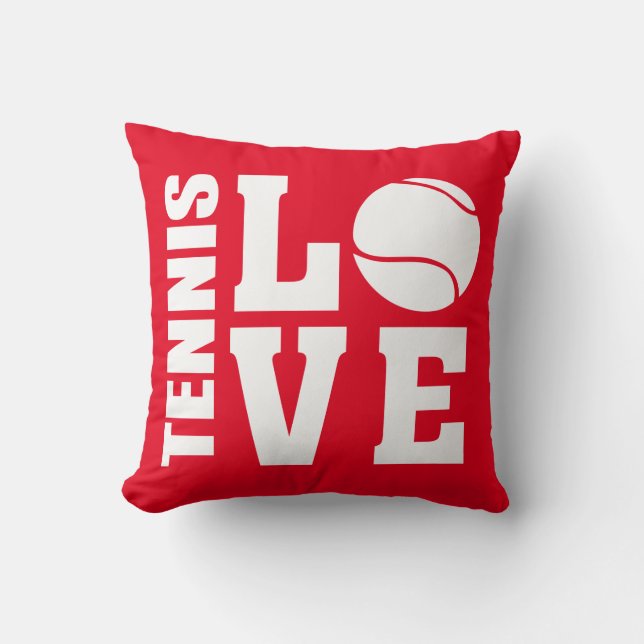 Tennis Love Red Kussen (Voorkant)