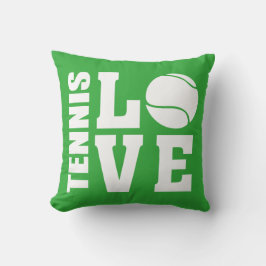 Tennis Love, Tennis Players, grasgroen Kussen